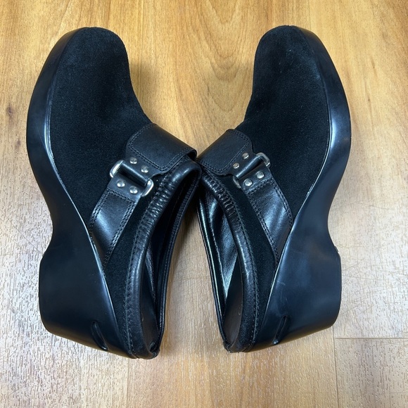 Cole Haan NikeAir Womens Black Leather Suede Wedge Mule Clogs . Sz 6B - Picture 10 of 15